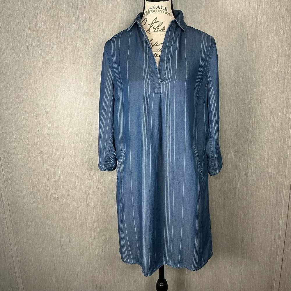Market Spruce Blue Stripe Tunic Shirt Dress Size XS - Picture 12 of 12